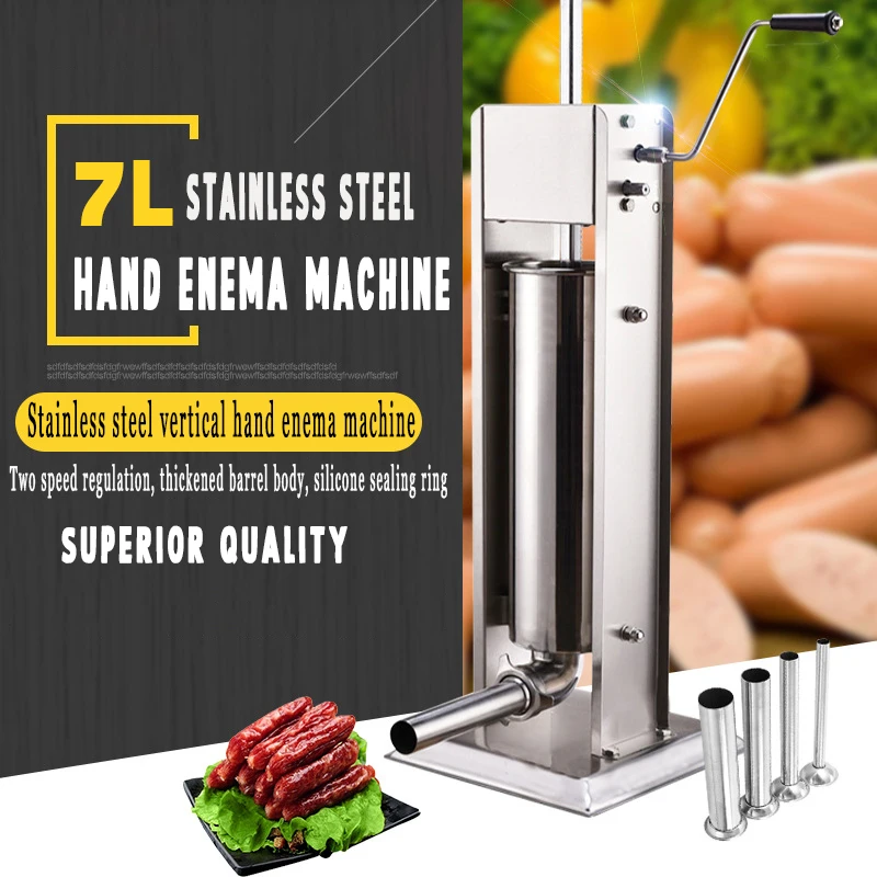 Бытовая клизменная машина CarrieLin, Вертикальная клизменная машина из нержавеющей стали, коммерческая ручная машина для приготовления сосисок с ручным приводом