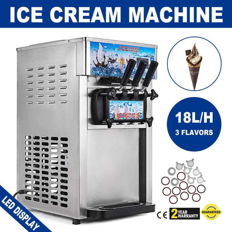 Машина для производства мороженого с мягкой подачей Розового цвета, Мини-Машина для производства мороженого с 3 Вкусами, Торговый автомат по продаже рулонов мороженого