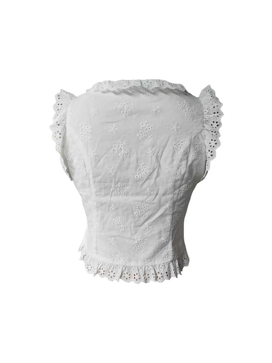 Женская Повседневная блузка с V-образным вырезом, без рукавов, цветочным принтом, на пуговицах, Летняя шифоновая майка Свободного кроя