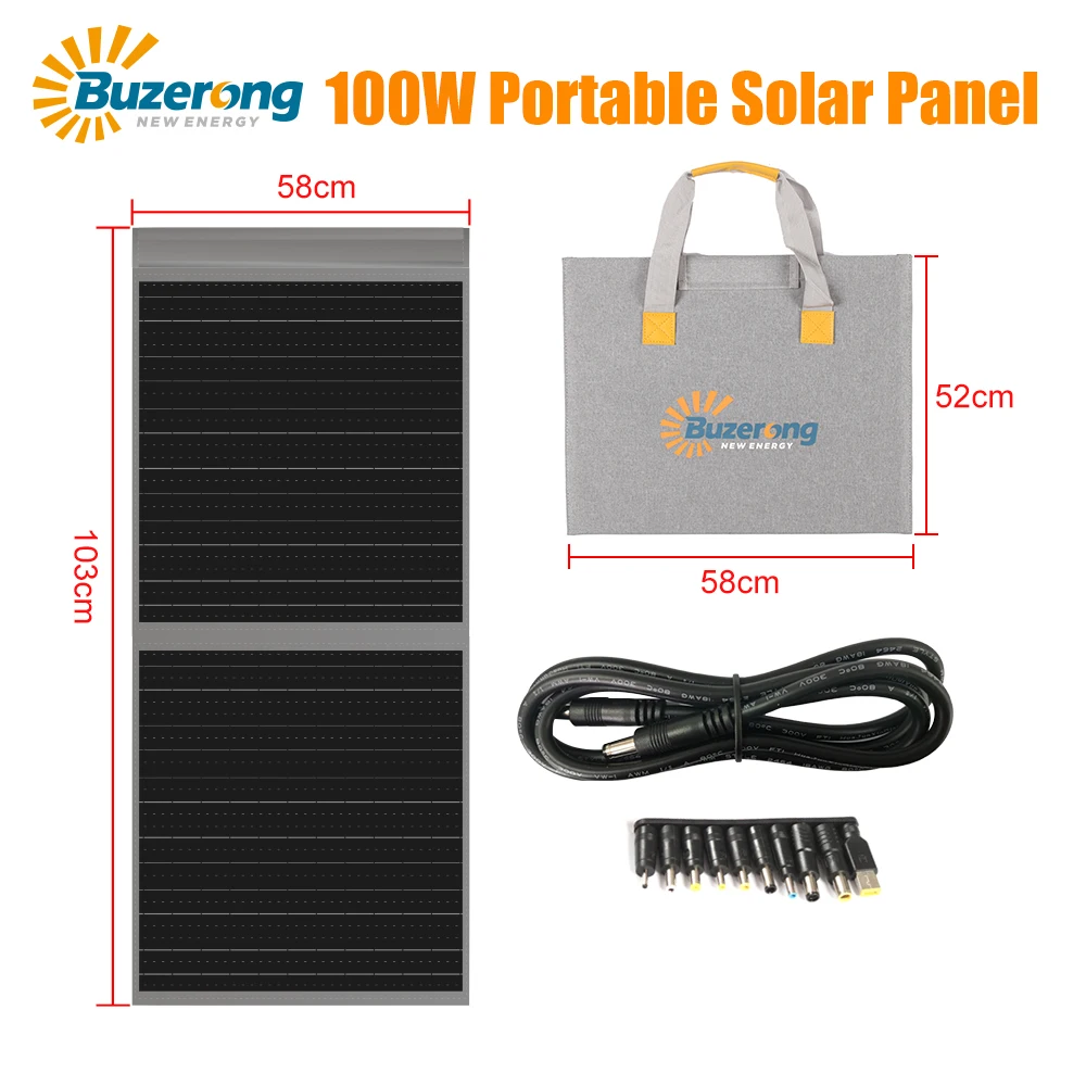 Складной Комплект для солнечной панели мощностью 100 Вт, Портативное солнечное зарядное устройство с USB-стабилизацией заряда, зарядное устройство для телефона, планшета для кемпинга на открытом воздухе