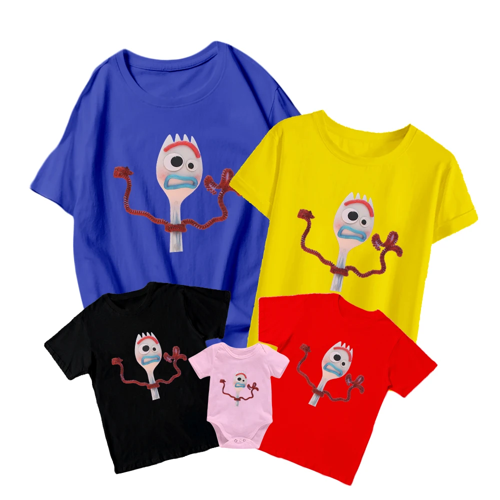 Футболки Disney Toy Story, Забавные детские летние комбинезоны с коротким рукавом для маленьких девочек и мальчиков, семейные футболки для взрослых Унисекс