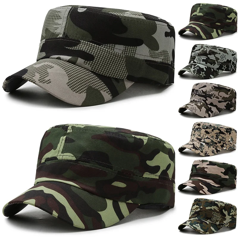 Камуфляжные Шляпы с плоским Верхом, Боевые Бейсболки, Камуфляжные Модные Военные Шляпы для Рыбалки, Модные Уличные Солдатские Шляпы для Женщин И Мужчин