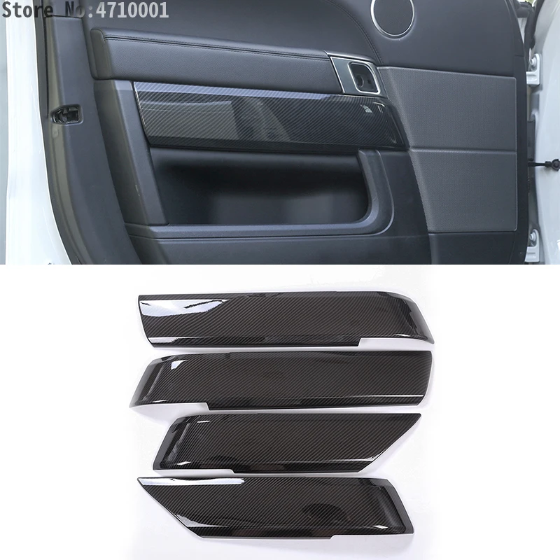 4 шт., Внутренняя дверная панель из АБС-пластика в стиле углеродного волокна, декоративная накладка для Land Rover Range Rover Sport RR Sport 2014 2015-2018