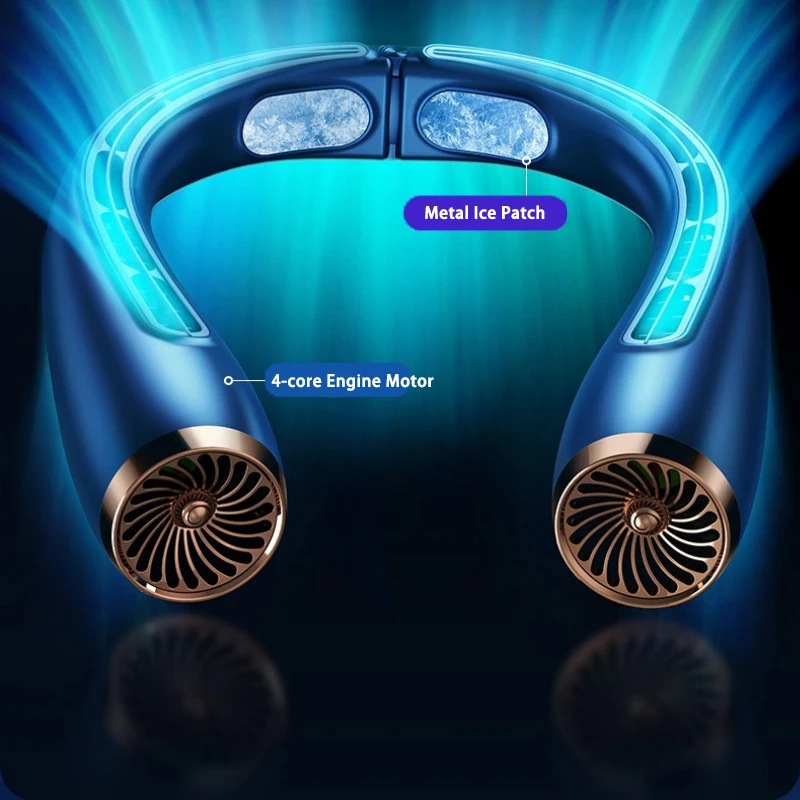 Новый Мини-Вентилятор для Шеи Портативный Перезаряжаемый Подвесной Вентилятор для Шеи Кондиционер Охладитель воздуха для Спорта USB Электрические Безлопастные Вентиляторы 4000 мАч
