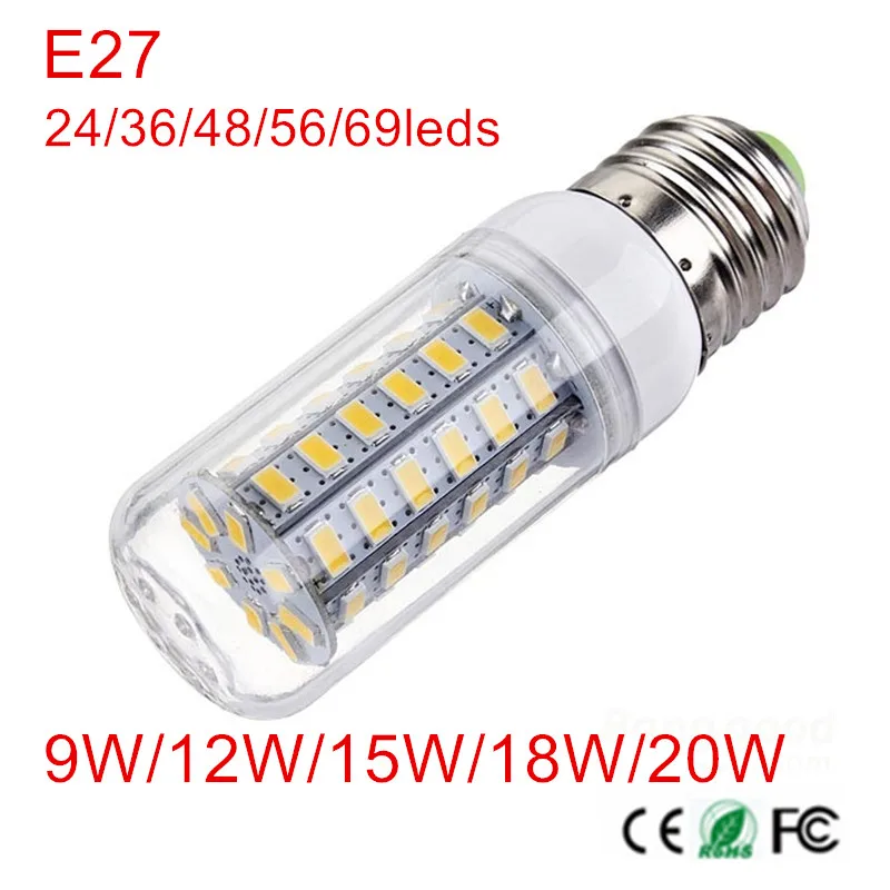 Супер Яркий E27 AC220V 230 В 240 В светодиодный Кукурузный Светильник 24 36 48 56 69 светодиодный S 5730 лампада Светодиодный Прожектор Освещение 10 шт.