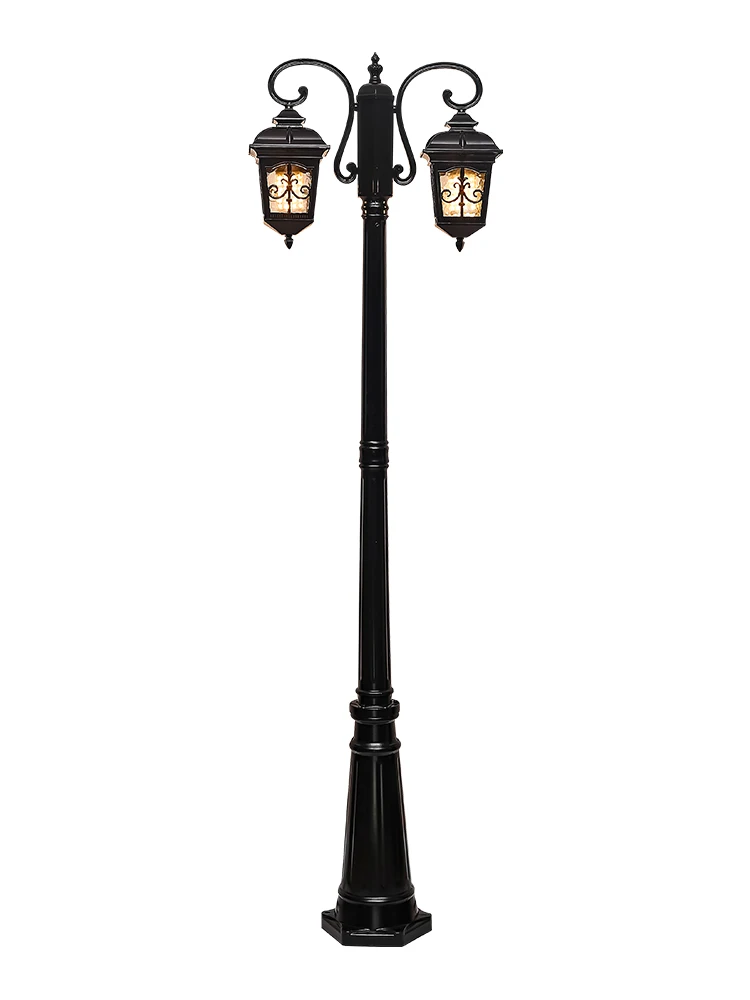 Европейский садовый Уличный фонарь Вилла Открытый Водонепроницаемый Ландшафтный светильник Ретро Парковый светильник Газон Высокий полюс Уличный Фонарь