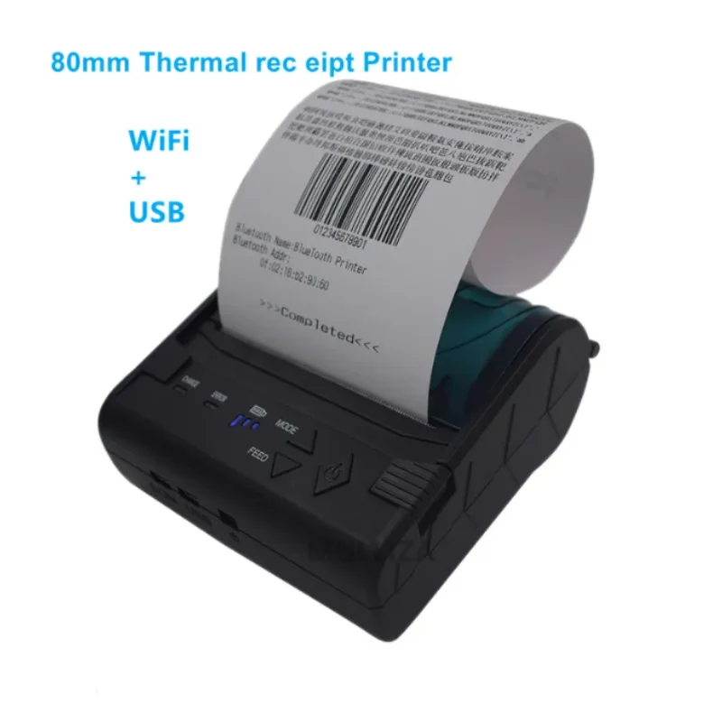 USB 80 мм термопринтер для чеков, Портативный принтер для счетов для Android IOS Windows ESC/POS-терминал