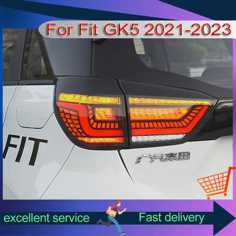 Светодиодный Автоматический Задний фонарь Для Honda Fit GK5 2021-2023, Новый Стиль, Модифицированный Задний Фонарь С Бегущими Динамическими Сигнальными Огнями, Автомобильная Сборка