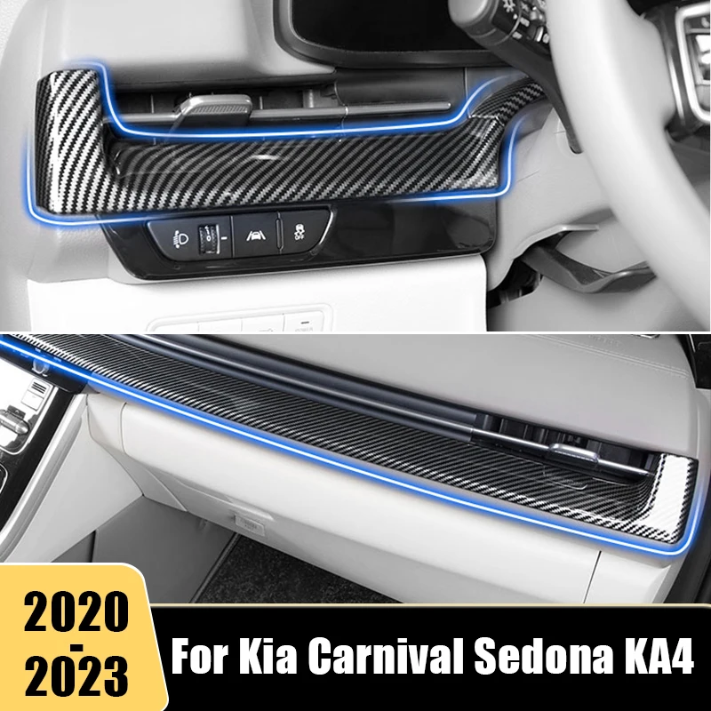 Для Kia Carnival Sedona KA4 2020 2021 2022 2023, Автомобильная накладка Центрального управления, наклейка, крышка, Аксессуары для украшения интерьера
