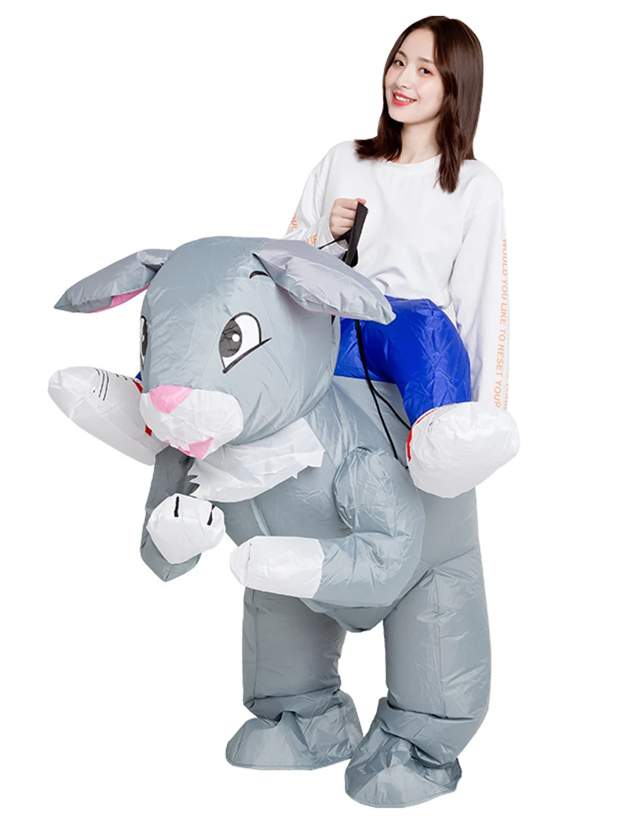 JYZCOS Пасхальный надувной костюм кролика Cartton Bunny Rabbit, кукла для ролевых игр, необычное праздничное платье для косплея
