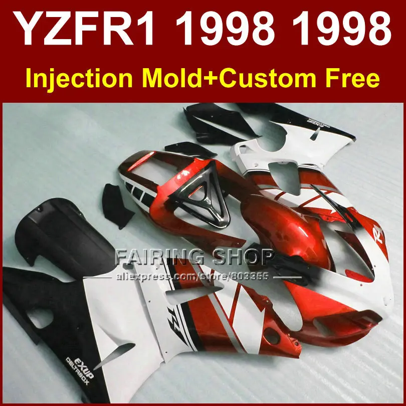 FR7G Новый красно-белый комплект обтекателей для YAMAHA YZF R1 YZF1000 98 99 R1 изготовленный на заказ комплект обтекателей YZF R1 1998 1999 U8TB