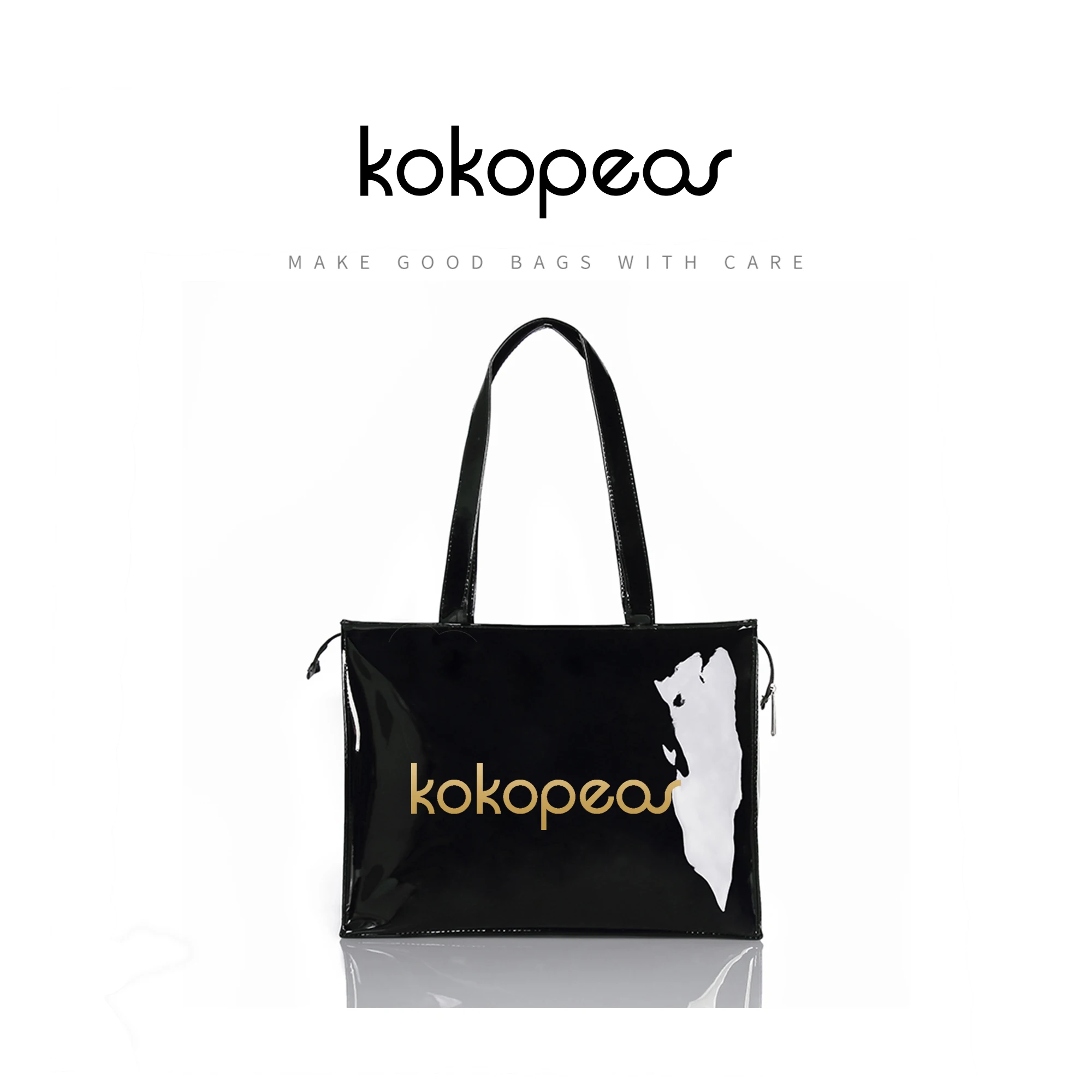 KOKOPEAS Экологичная сумка-тоут для покупок, женская многоразовая водонепроницаемая сумка через плечо из ПВХ, большая вместительная сумка в лондонском стиле