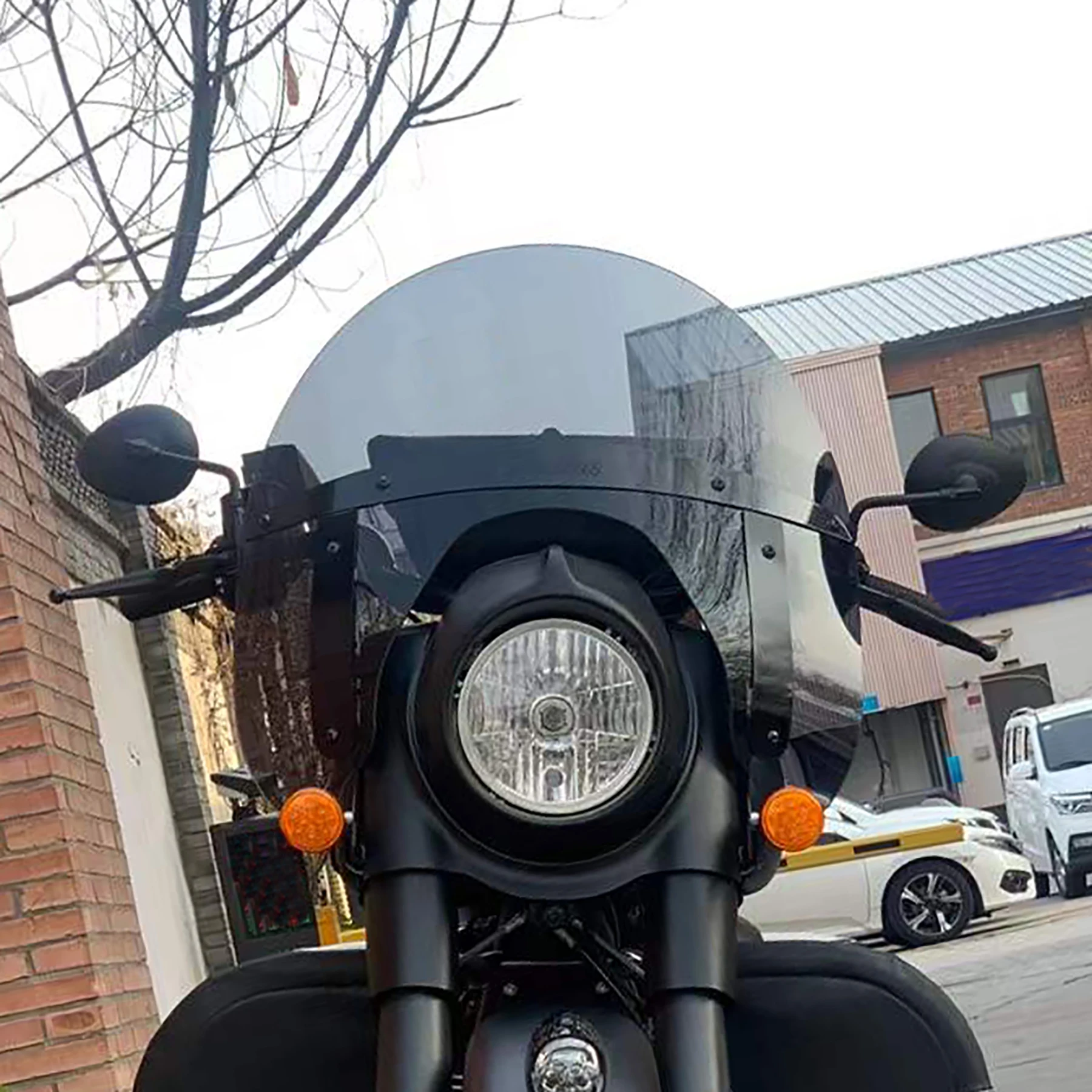 Мотоциклетные короткие Ветровые стекла с высоким расстоянием между отверстиями по краю кронштейна 175 мм для Индийского вождя Винтажная Темная Лошадка Классика 2014-2019
