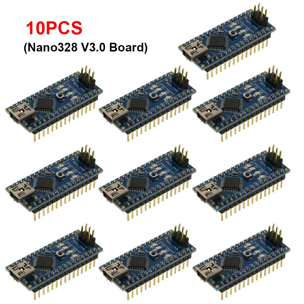 10 Шт. USB Nano V3.0 ATmega328P CH340G 5 В Плата разработки Для Arduino Мини Микроконтроллер Макетная плата Регулятора напряжения