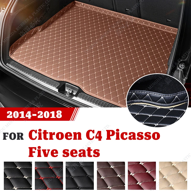 Высококачественный Дизайнерский коврик для багажника автомобиля Citroen C4 Picasso С пятью сиденьями 2014 2015 2016 2017 2018, Нескользящий Нижний коврик для багажника автомобиля