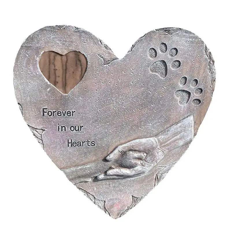 Мемориальный камень для домашних животных в форме сердца, Могильный камень для собак, Маркер для кошек, могильный камень с надписью Forever In Our Hearts Для потери