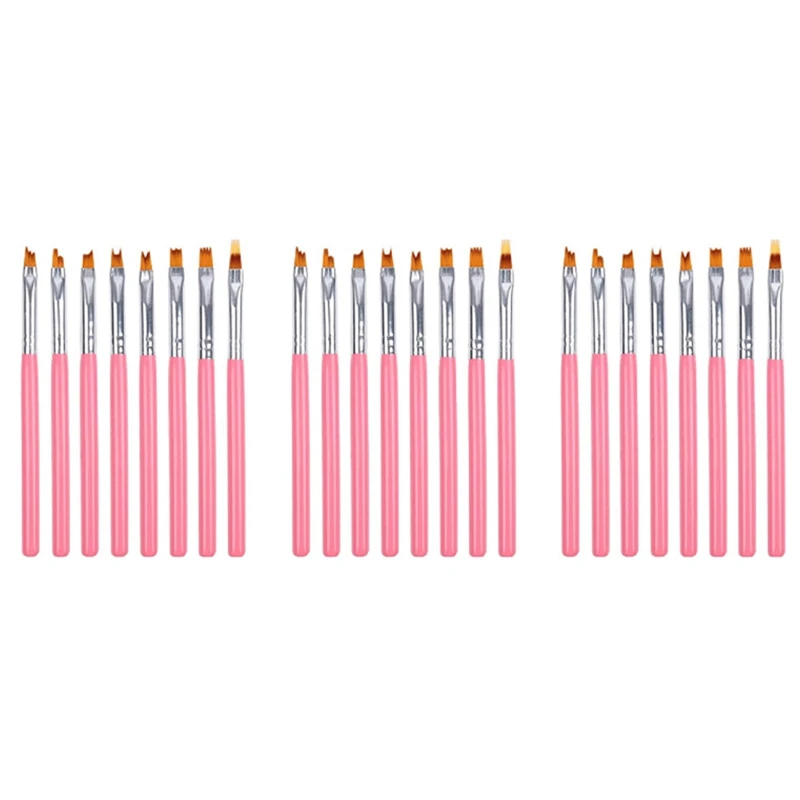 24 Шт. Набор цветных Ручек для рисования Розовая ручка-лепесток, Кисточка для ногтей, Короткая Кисточка для ногтей