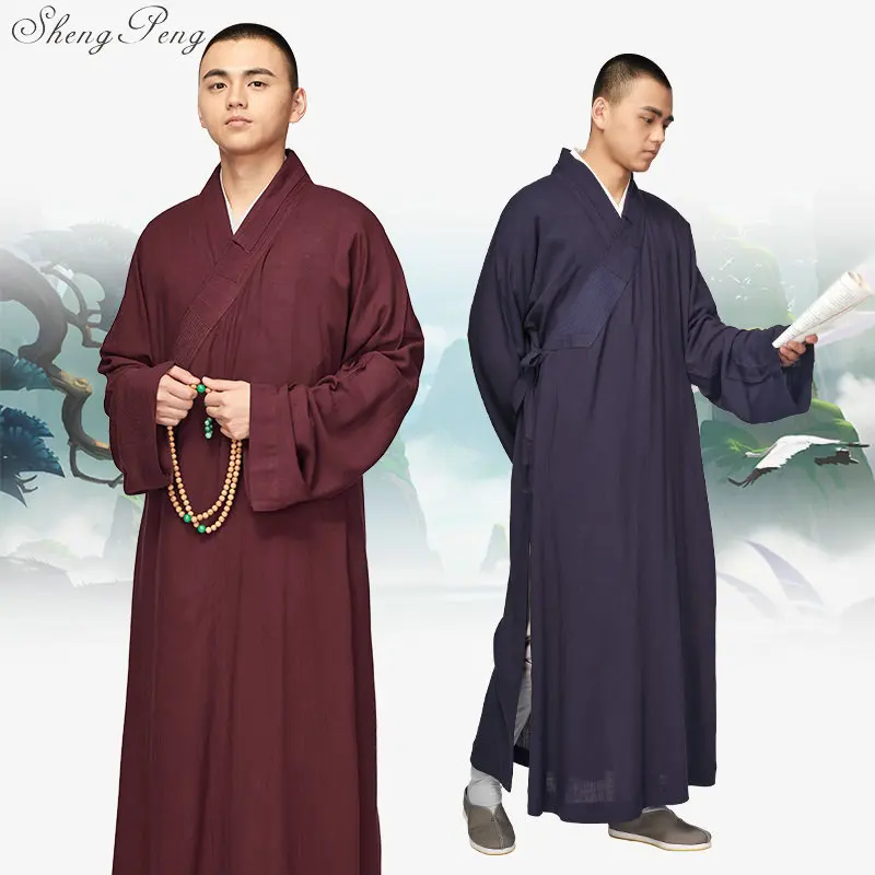 Одеяния буддийских монахов китайские одеяния шаолиньских монахов мужская традиционная одежда буддийских монахов униформа одежда шаолиньских монахов V796
