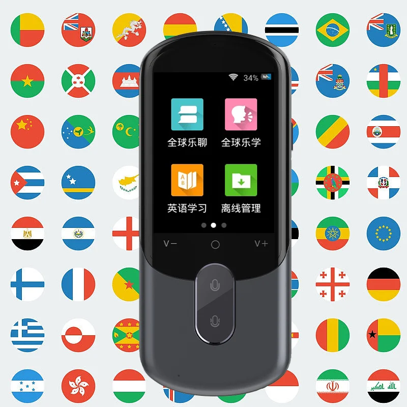 F4 Smart Instant Voice Photo Scanning Translator 2,88-дюймовый сенсорный экран, Поддержка Wi-Fi, автономный портативный многоязычный перевод