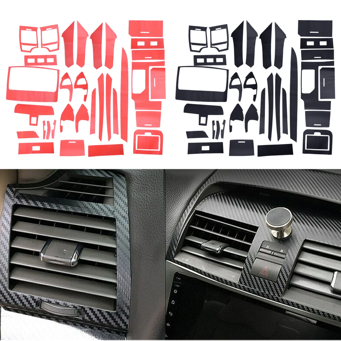 3D Карбоновое волокно, стиль Интерьера автомобиля, Центральная консоль, дверная панель, молдинг, отделка, комплект наклеек, подходит для Toyota Camry 2006-2011 LHD