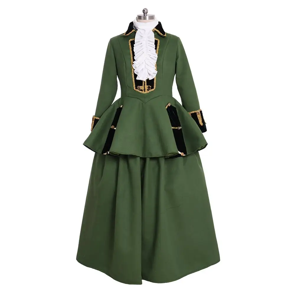 Косплей своими руками Средневековая женская зеленая мантия для верховой езды, бальное платье 18 века, мантия для верховой езды, наряд для прогулок L320