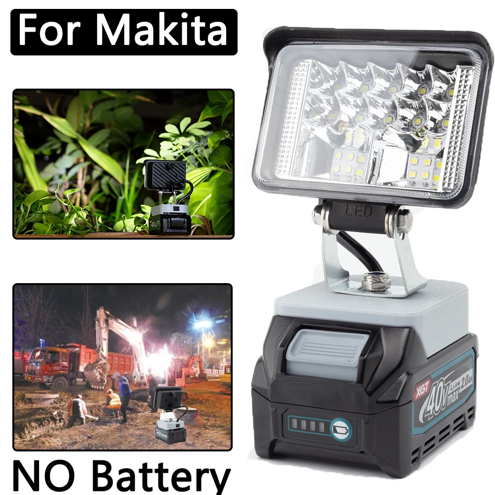 Беспроводной портативный светильник для работы в мастерской на открытом воздухе, светильник для кемпинга для Makita 40V Li-ion Battery Lamp (батарейки в комплект не входят)