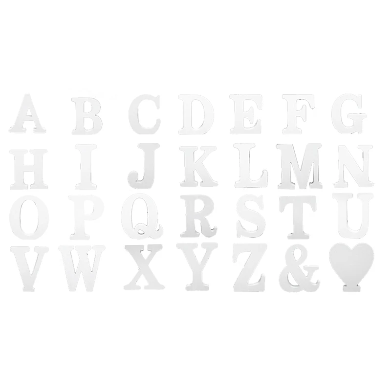 Деревянный алфавит из 28 деталей 3D A-Z для настольного декора, для свадеб, дней рождения и вечеринок (3,9 дюйма)