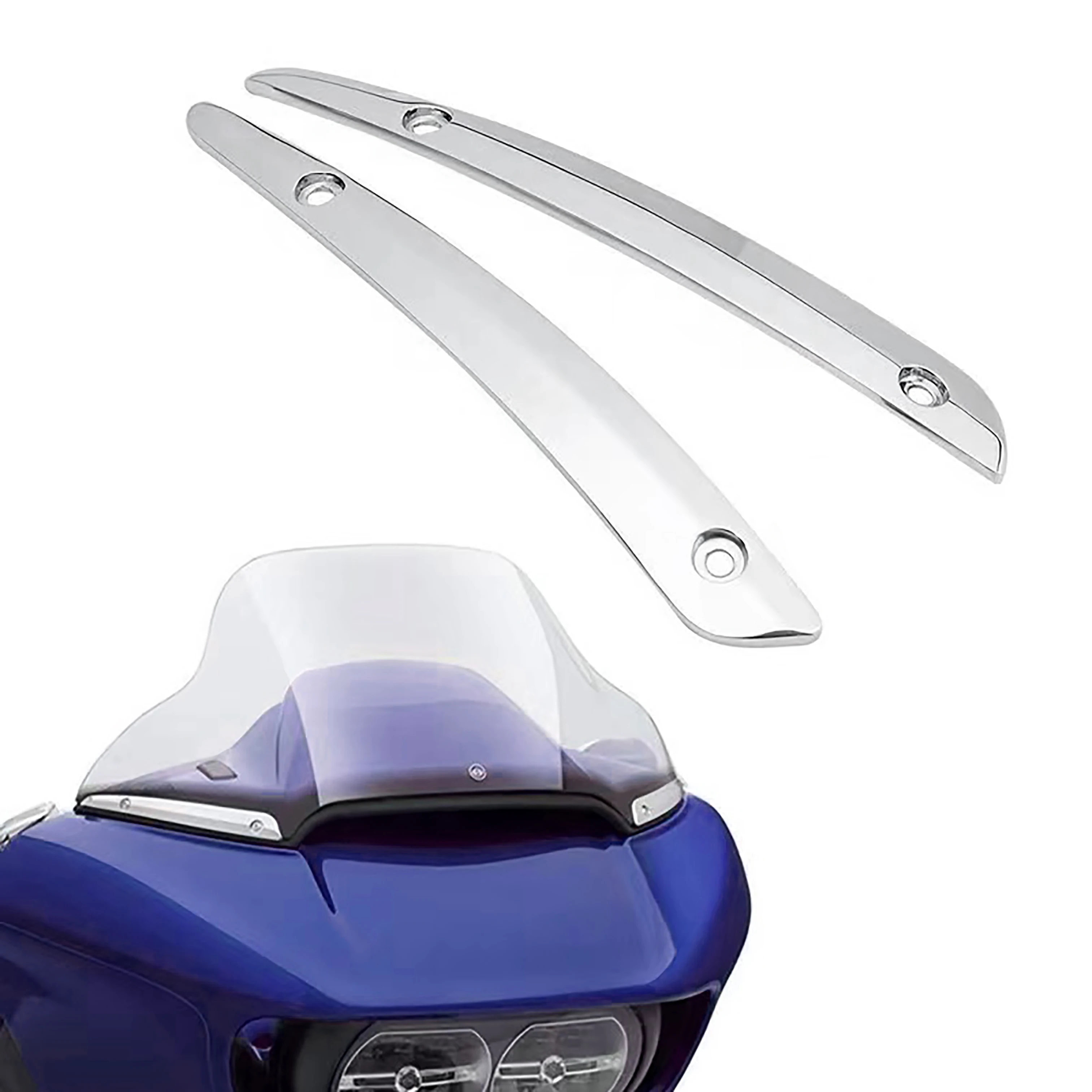 Лобовое стекло Хромированная Боковая отделка Ветрового стекла Для Двухлампового Скользящего мотоцикла Harley 2015-2023