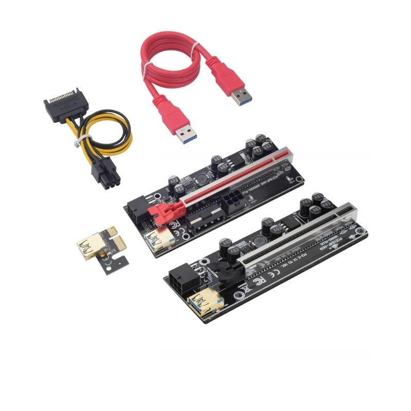 Новый Ver009S Plus PCI-E Riser Card 009S Plus PCIE X1-X16 4Pin 6Pin Мощность 60 см USB3.0 Кабель для видеокарты GPU Miner