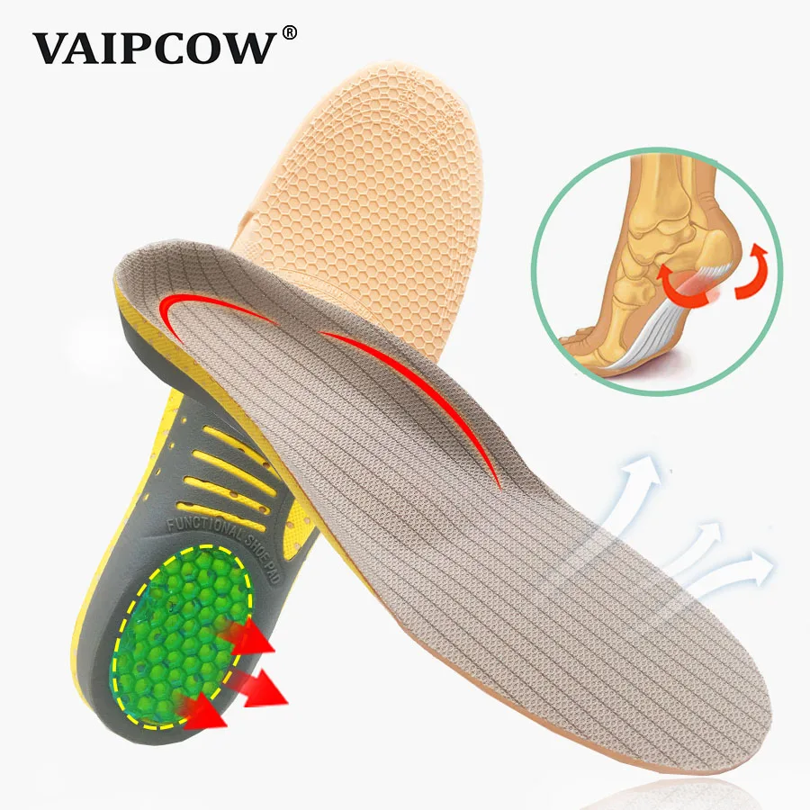 Ортопедические Стельки VAIPCOW из ПВХ, ортопедическая Стелька для Плоскостопия, 3D Поддержка свода Стопы, Прокладка для подошвенного фасциита, Уход за Ногами