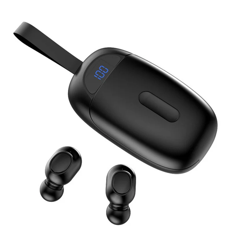 Bluetooth Наушники 5,0 Беспроводные Наушники с активным шумоподавлением, Глубокий бас, Стерео Спортивные наушники-вкладыши, двойные с зарядным устройством