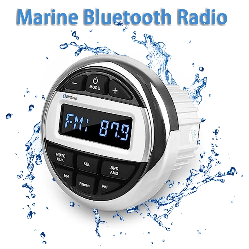 Водонепроницаемый морской стерео Bluetooth-Радиоприемник, аудиосистема мотоцикла, лодки, автомобиля, MP3-плеер, Автоматическая Звуковая система, FM AM-приемник для SPA UTV ATV