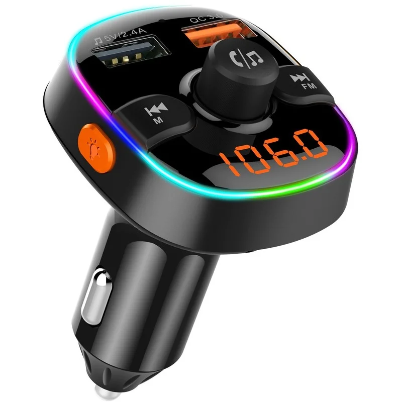 Двухпортовое автомобильное зарядное устройство USB с автомобильным MP3-плеером Bluebooth для автомобилей, FM-передатчик, беспроводной приемник