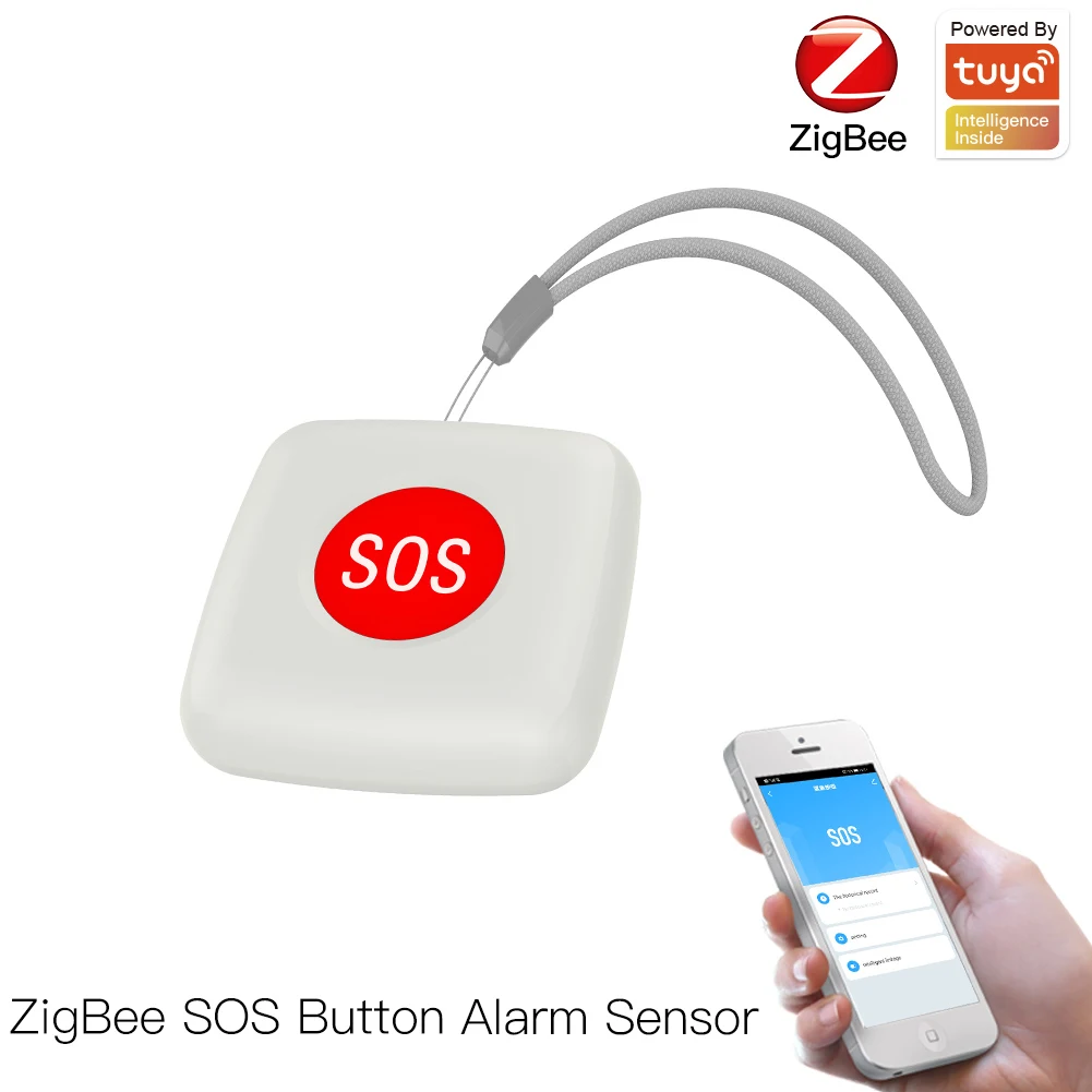 Датчик кнопки Tuya ZigBee SOS, Сигнализация для пожилых детей, Аварийный переключатель помощи, Приложение Tuya Smart Life, дистанционное управление