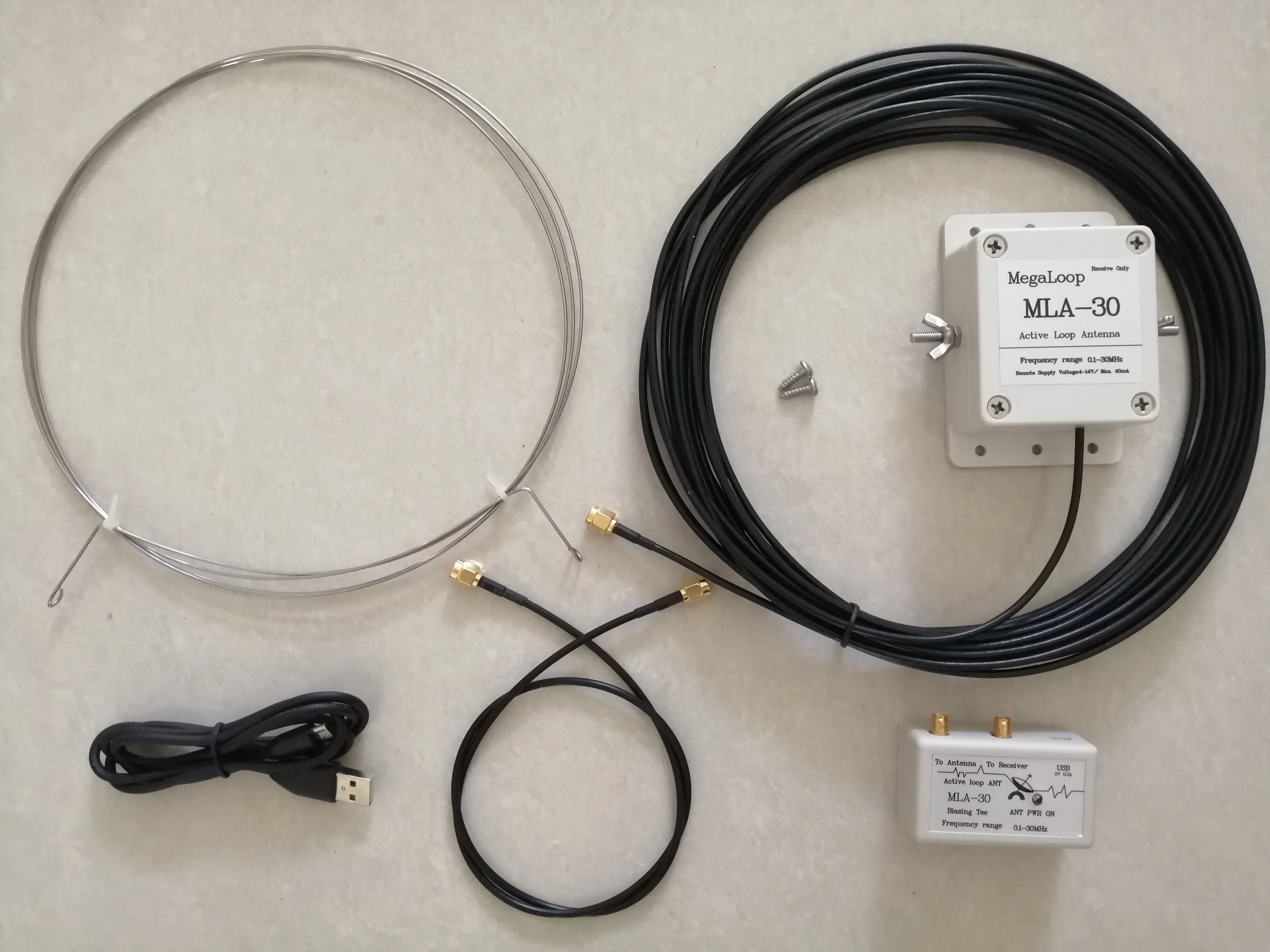 Бесплатная доставка MLA-30 Активная петлевая антенна, активная приемная антенна 100 кГц-30 МГц для средневолнового коротковолнового КВ-радио