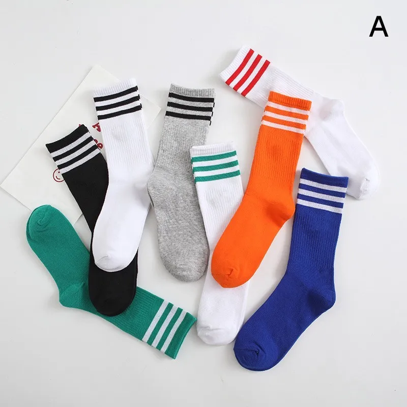 Японские Носки Ins Tide, хлопчатобумажные носки AD Clover для мужчин и женщин, Корейская версия однотонных спортивных носков с высокой трубкой, черные носки