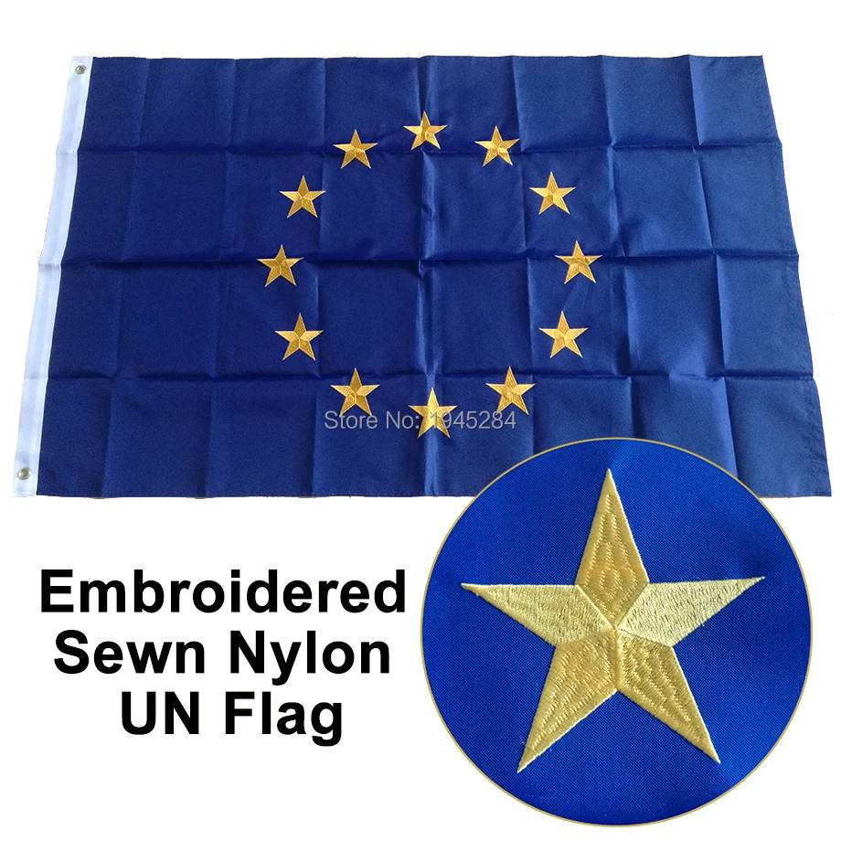 Вышитый флаг Европейского Союза, баннер Европейского Союза, Вышивка флага Европейского союза, Всемирный баннер Европейского союза, Европейский Оксфорд 210D Нейлон