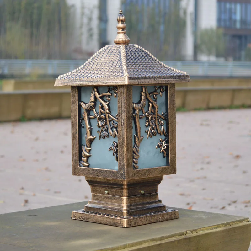 Европейская вилла Aliminium, светодиодная лампа на столбе, наружная водонепроницаемая Настенная лампа IP65, светильник на крыльце, Бамбуковая лампа на столбе для ворот, садовое освещение