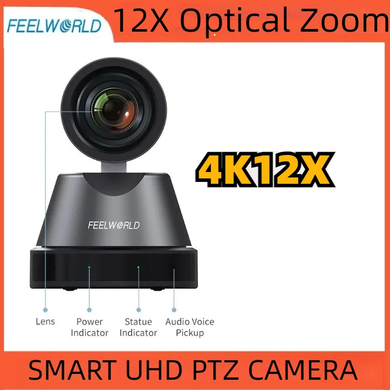 FEELWORLD 4K12X 4K PTZ-Камера с 12-Кратным Оптическим Зумом AI Tracking HDMI USB IP Пульт Дистанционного Управления