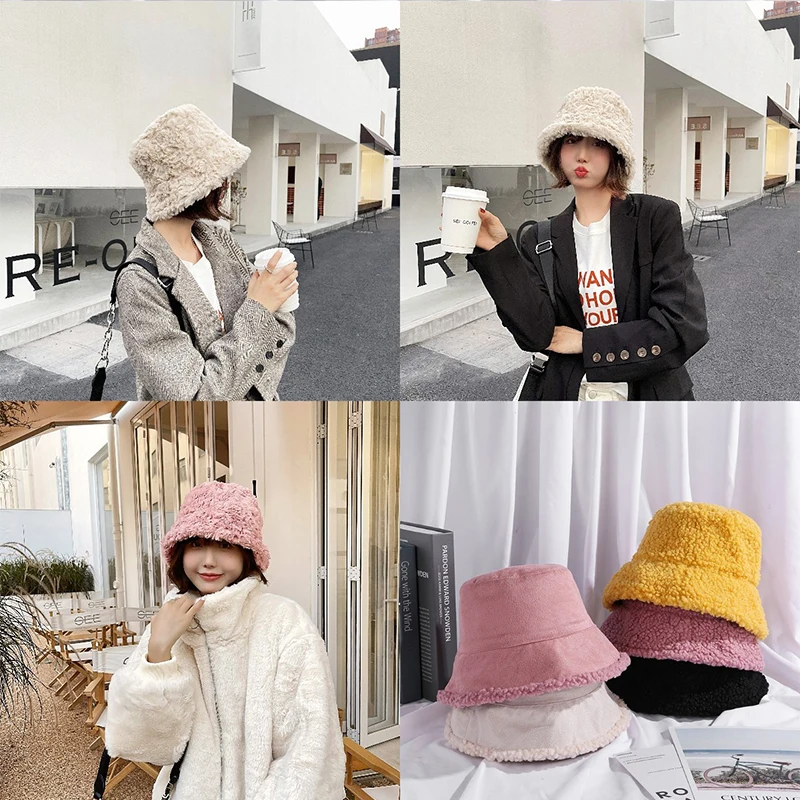 Новые Теплые женские шапки из искусственного меха, Зимняя Модная Корейская панама, Уличные Солнцезащитные Шляпы, Панама, Женская Кепка
