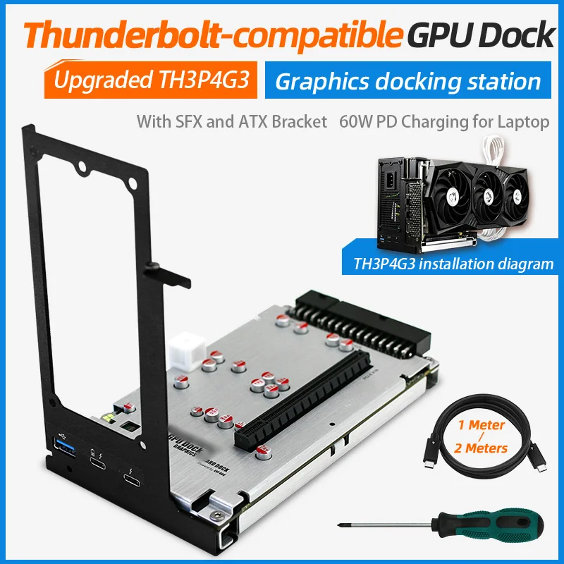 Модернизированная графическая карта TH3P4G3 Thunderbolt-совместимая с GPU док-станция USB3.0 с расширенной зарядкой PD мощностью 60 Вт с расширенным кронштейном ATX SFX