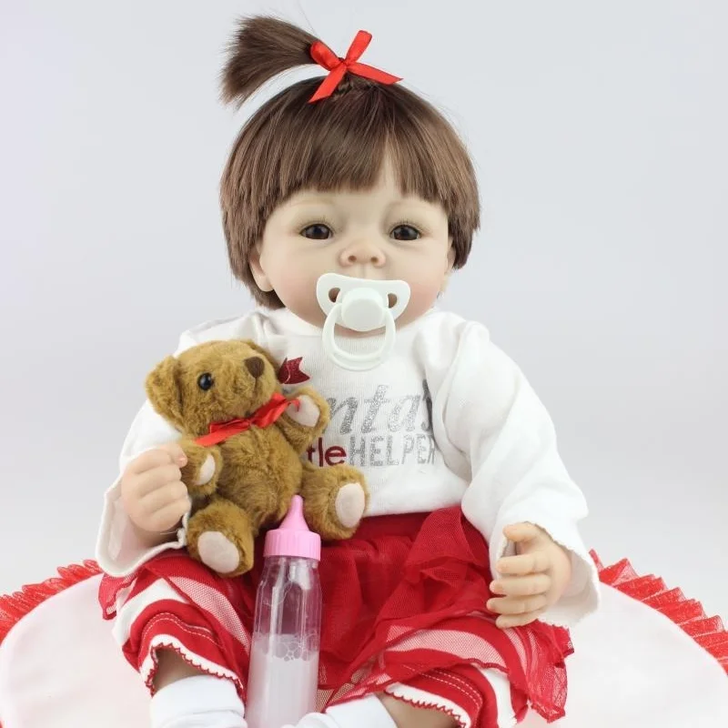 55 см Реалистичная мягкая силиконовая имитационная кукла, детские игрушки для раннего образования, реквизит для фотосъемки Ребенка, тело Куклы