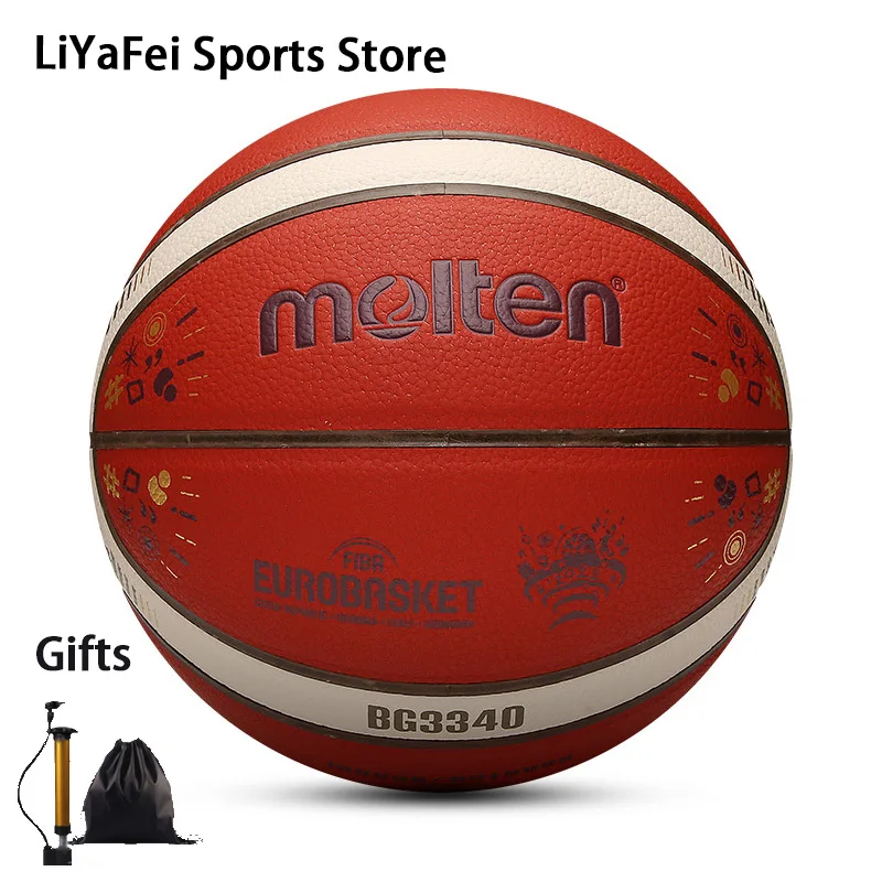 Расплавленные Баскетбольные Мячи B7G3340 Размера 7, Мягкие На Ощупь, Стандартные Мужские Баскетбольные Мячи Для Игры на Открытом Воздухе, Тренировочные Мячи для игр в Помещении, Бесплатные Подарки