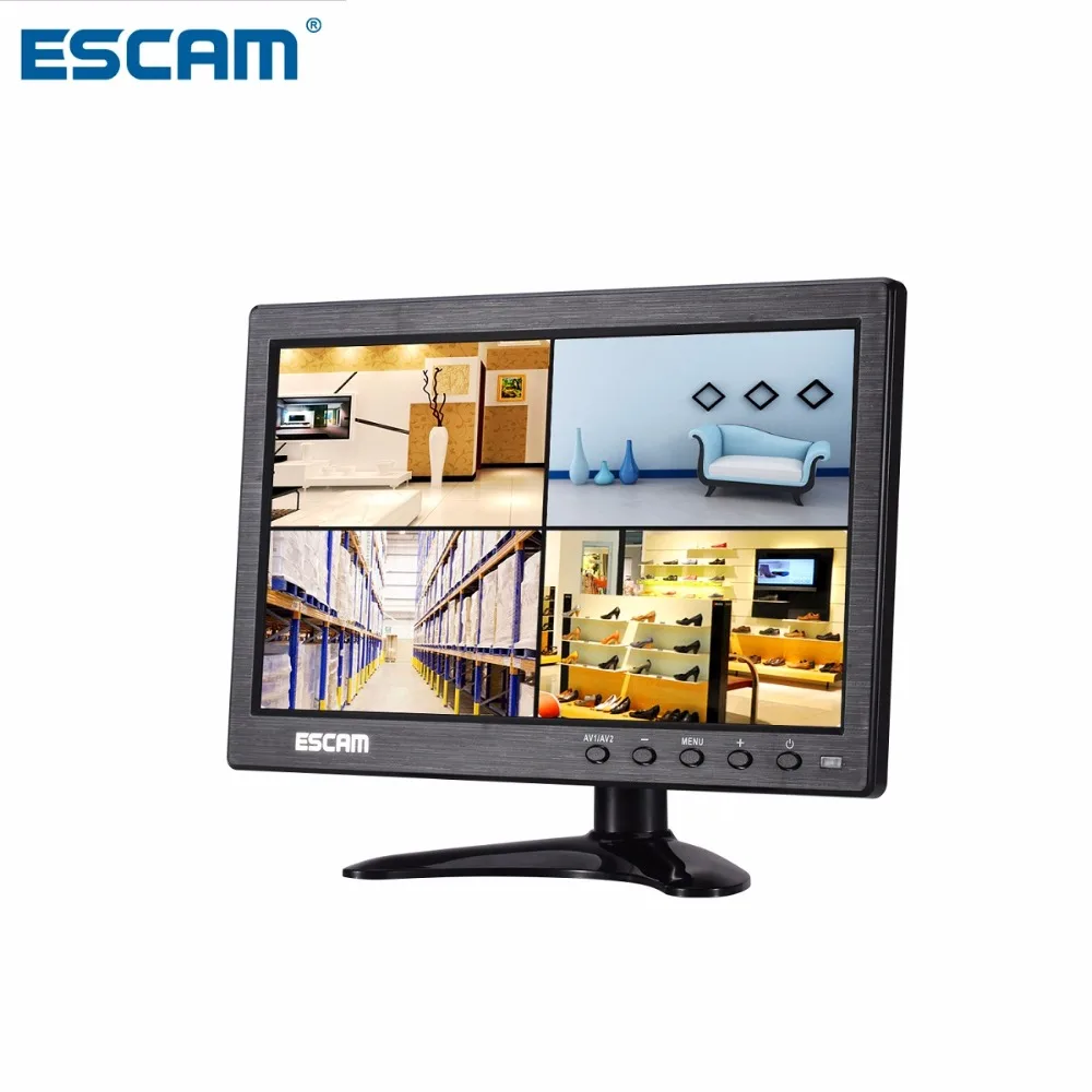 ESCAM T10 10-дюймовый TFT LCD монитор 1024x600 с VGA HDMI-совместимым AV BNC USB для ПК, камера видеонаблюдения