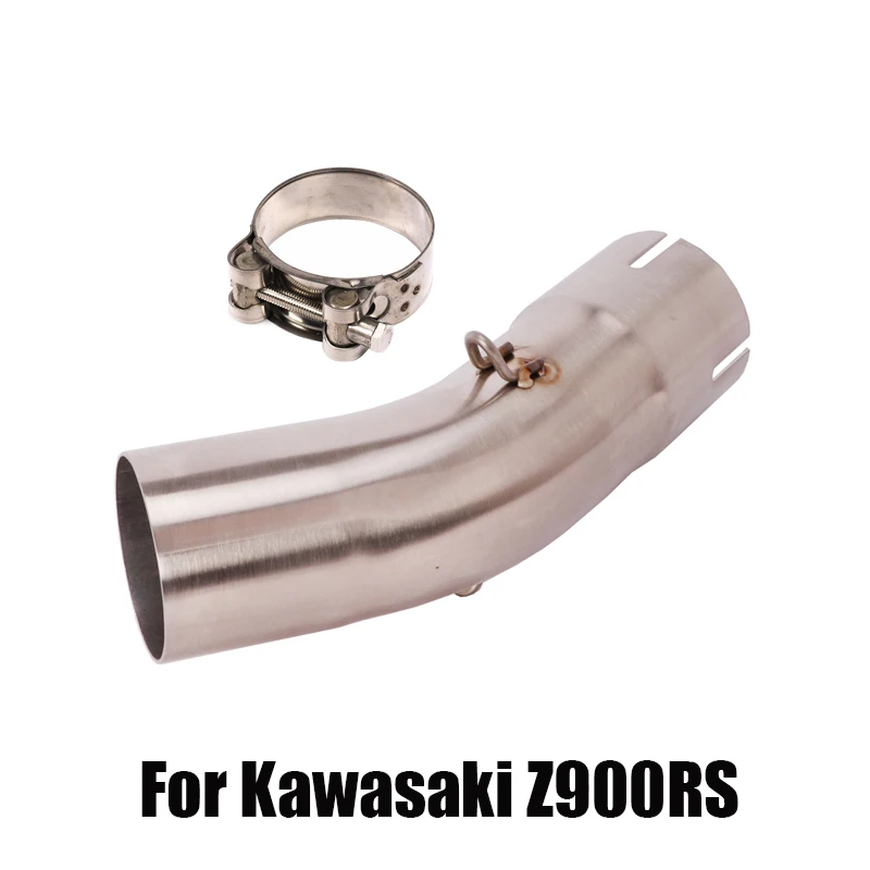 Для выхлопной системы Kawasaki Z900RS Труба среднего звена Модифицированная Соединительная секция Трубка из нержавеющей стали Без застежки на мотоцикле 51 мм