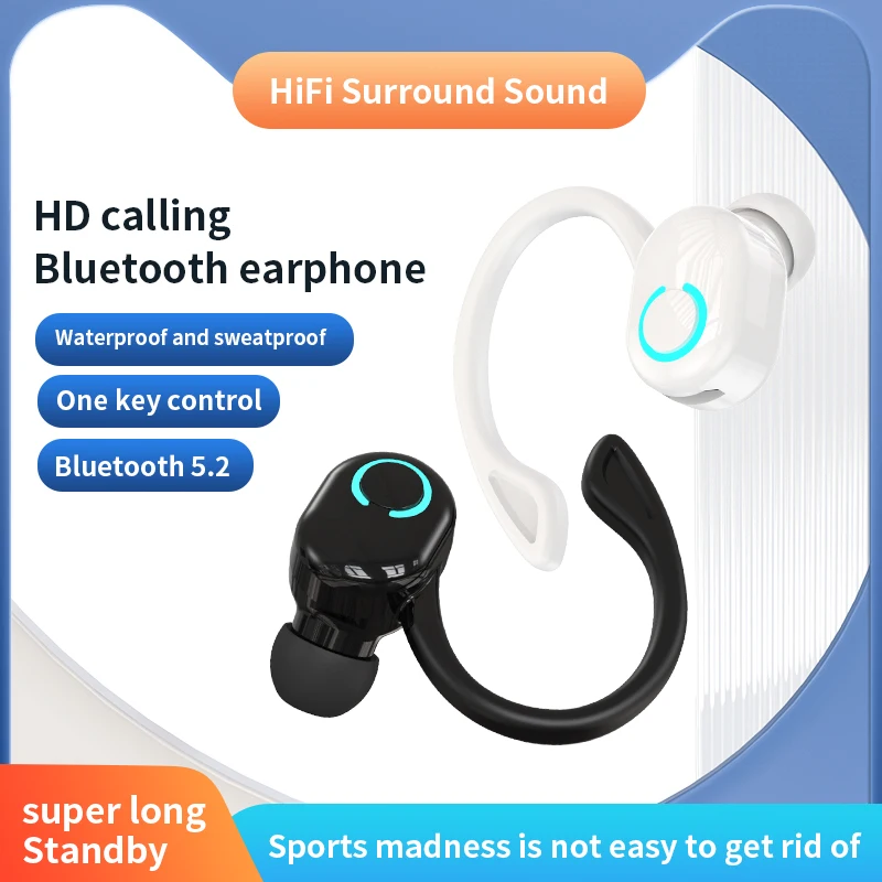 Наушники TWS Bluetooth 5.2, Беспроводные наушники, мини-наушники, громкая связь, Водонепроницаемая спортивная музыкальная гарнитура, наушники с микрофоном