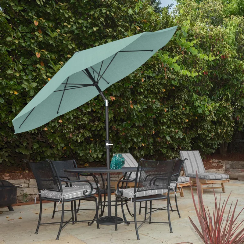 10-футовый зонт для патио с автоматическим наклоном, зонты пыльно-зеленого оттенка, пляжный зонт, открытый зонт