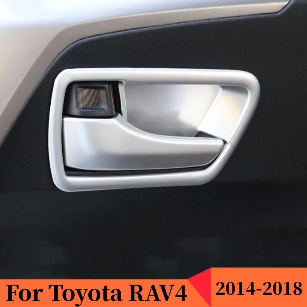 Отделка внутренней дверной ручки из АБС-пластика для Toyota RAV4 RAV 4 2014-2018, аксессуары для внутренней дверной чаши автомобиля, декоративная рамка