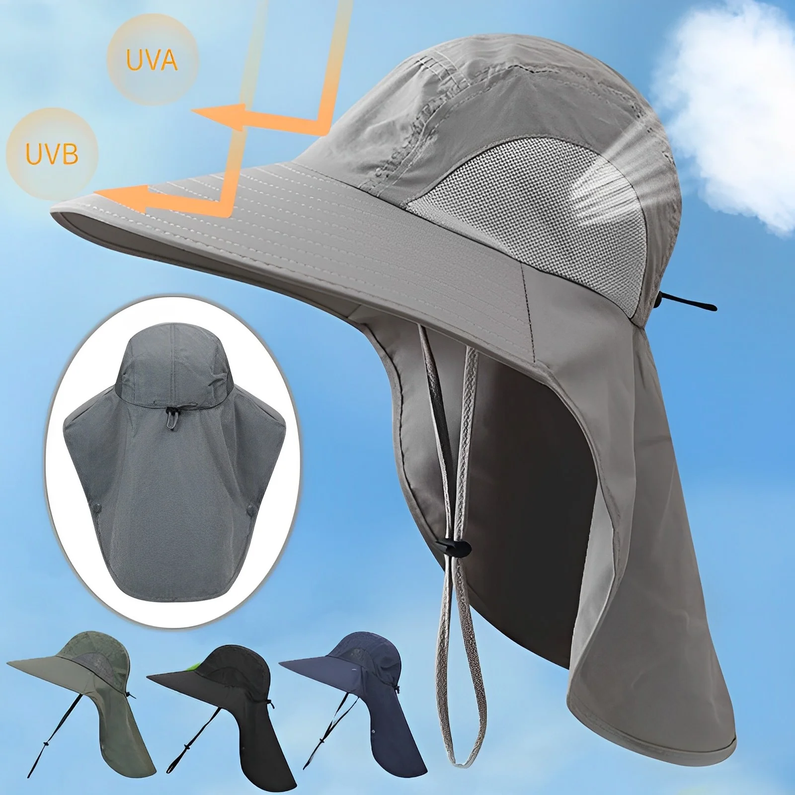 Летняя солнцезащитная шляпа для рыбалки, Летние дышащие кепки для кемпинга, походов, солнцезащитная шляпа с защитой от ультрафиолета, кепки для шеи, Мужская панама