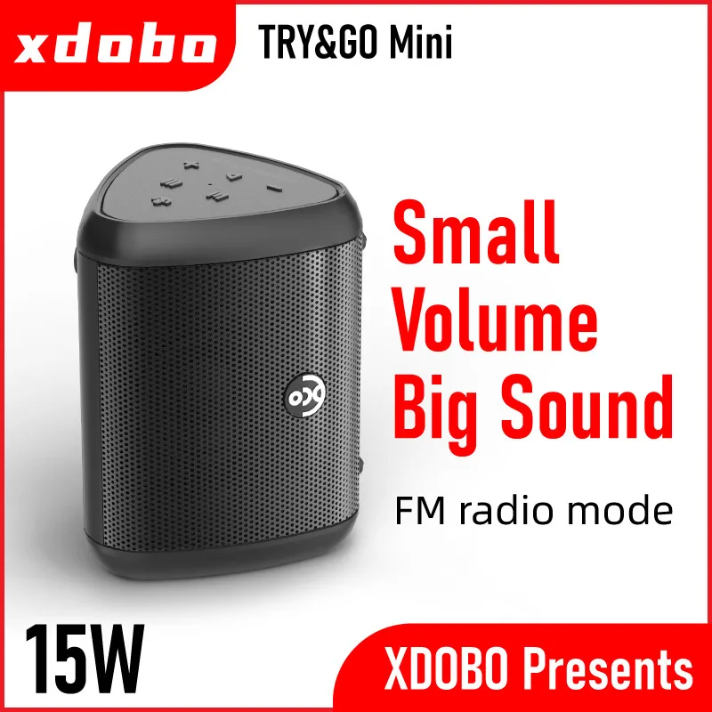 Портативный Bluetooth-динамик XDOBO BMTL Try & Go Mini Мощностью 15 Вт, FM-радио, уличный Мини-портативный маленький динамик, Водонепроницаемый Универсальный